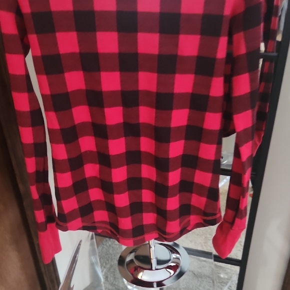 SO Red and Black Plaid Long Sleeve Tee - Picture 3 of 3